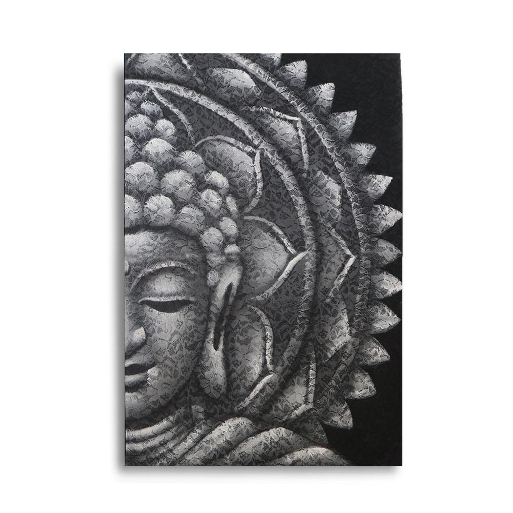 ancient wisdom Grey Half Buddha Mandala 60x80cm