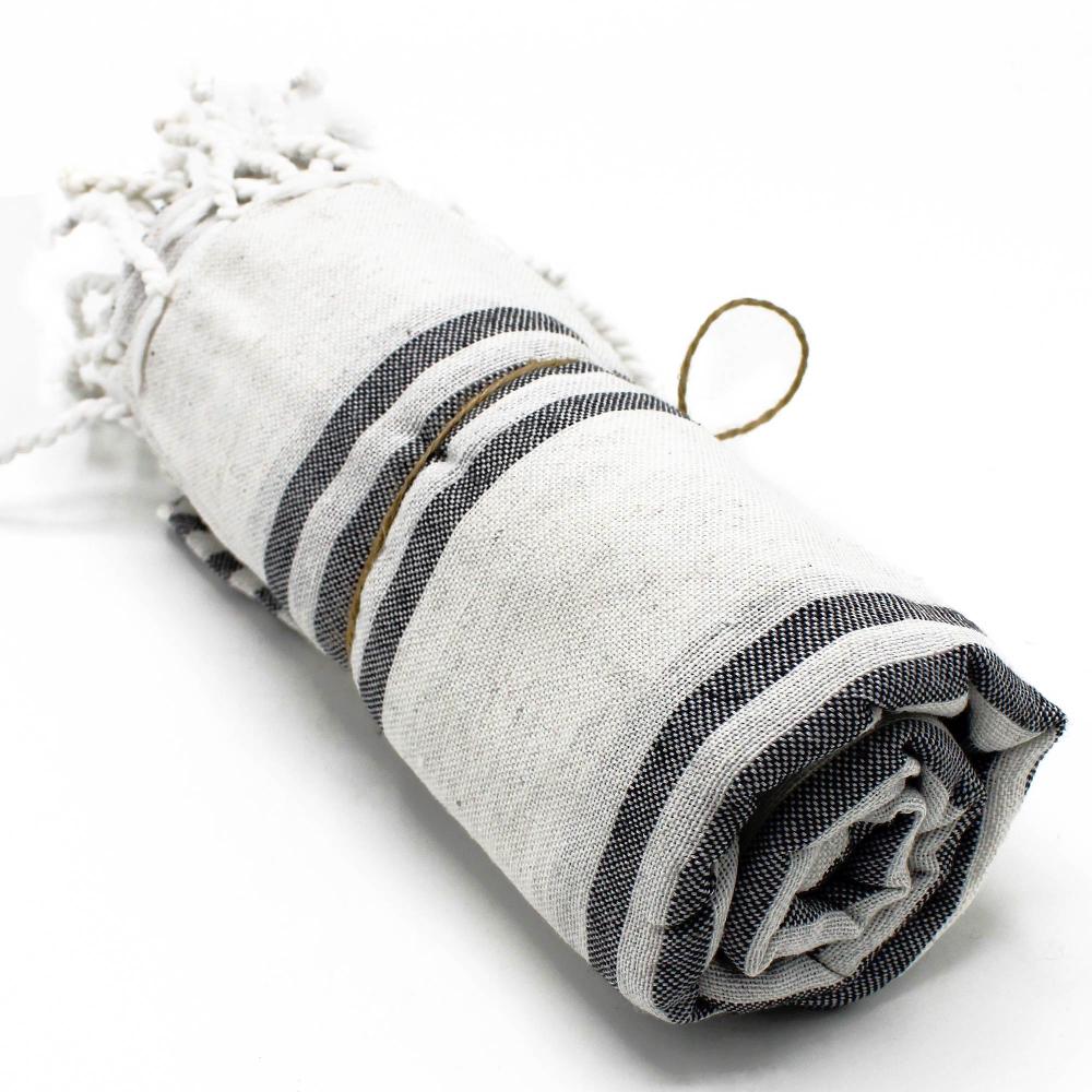 Ancient Wisdom Hamman Spa Towel - Charcoal - 90x170cm