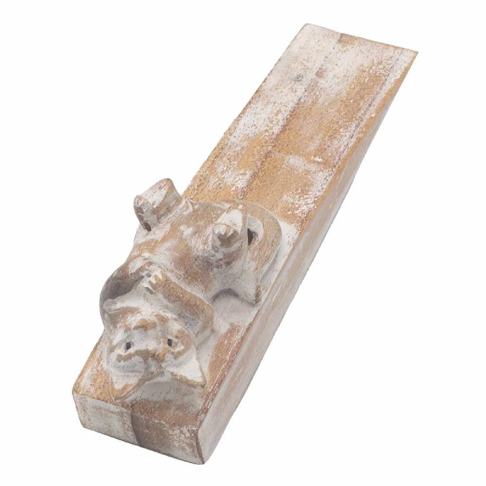 Ancient Wisdom Hand Carved Doorstop - Kitten