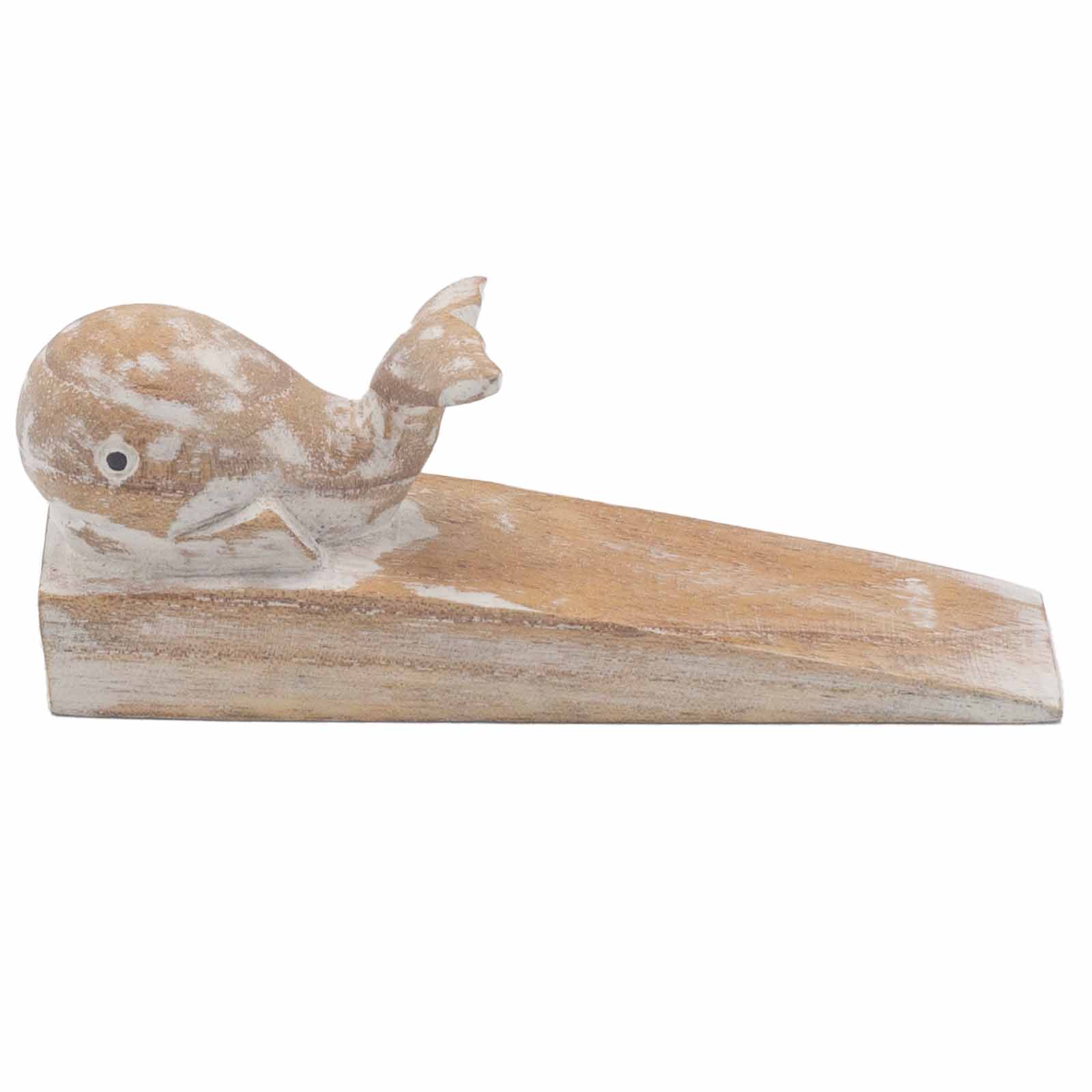 Ancient Wisdom Hand Carved Doorstop - Whale