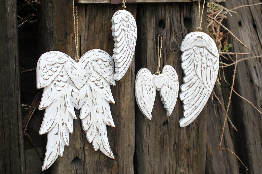 Ancient Wisdom Hand Crafted Double Angel Wing - 31cm