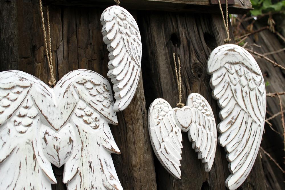 Ancient Wisdom Hand Crafted Small Angel Wing - 18cm