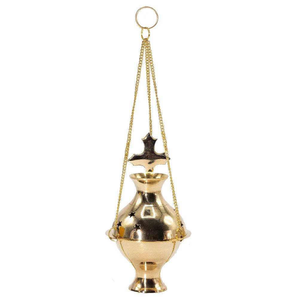 ancient wisdom Hanging Brass Incense Burner - Cross