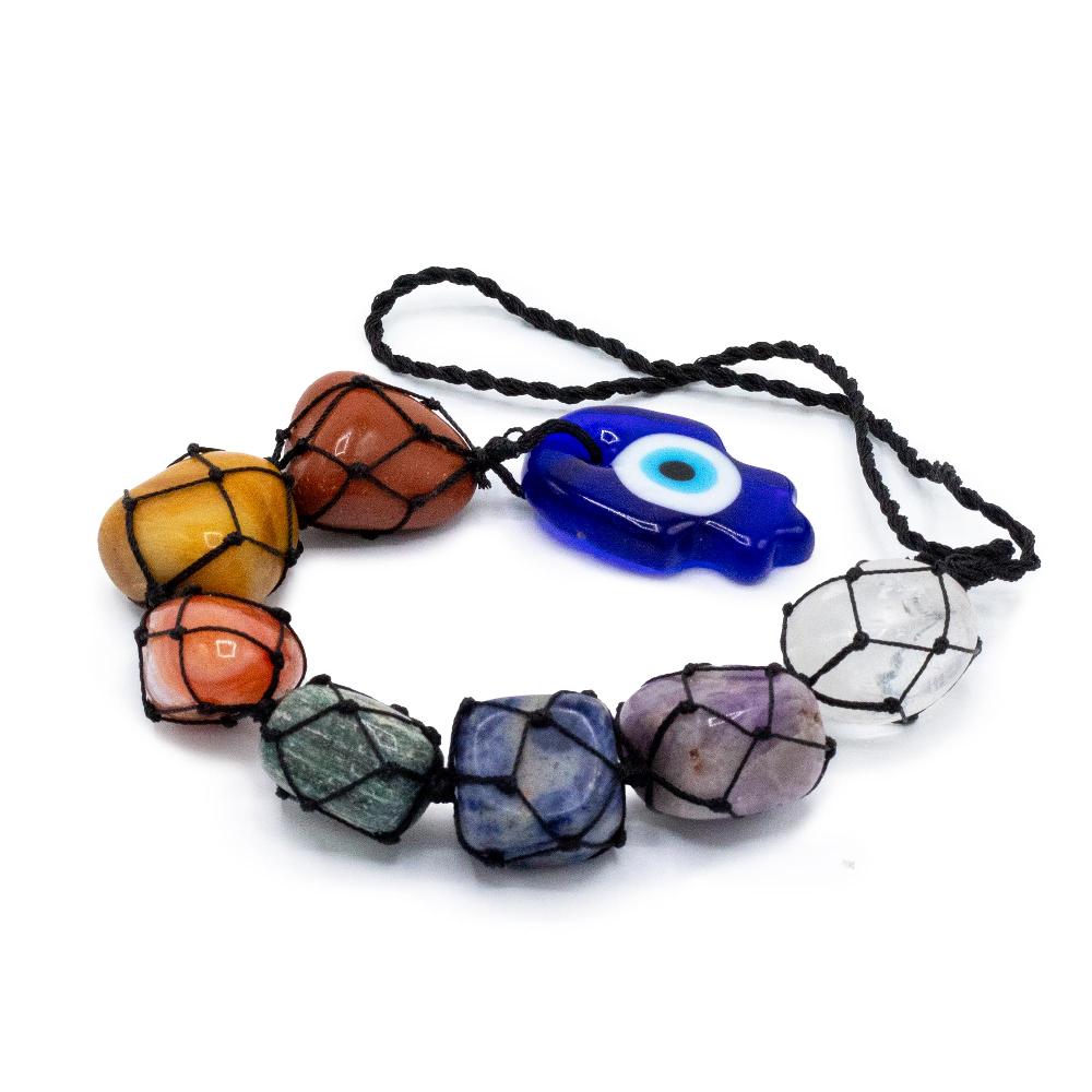 ancient wisdom Hanging Chakra Stone Pendant - Hansa