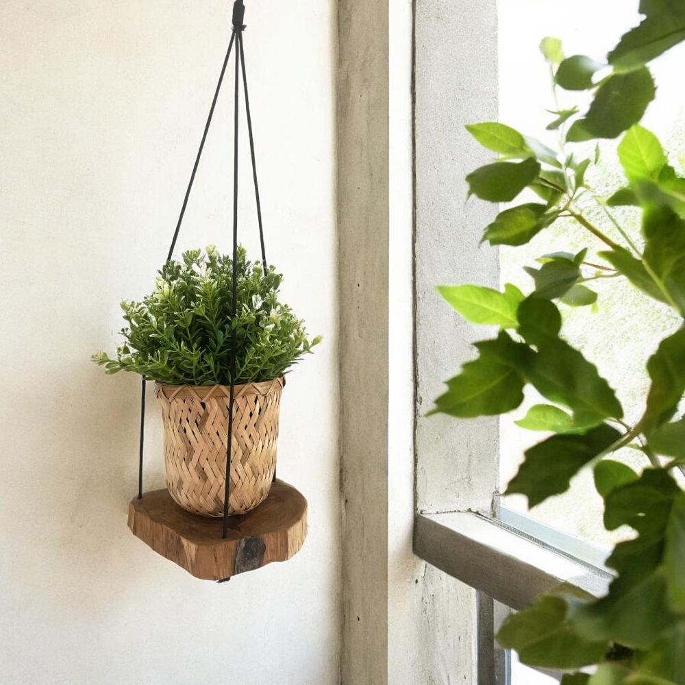 Ancient Wisdom Hanging Gamal Wood Shelf - One Level