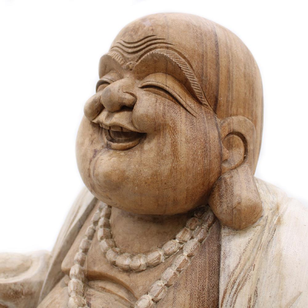 Ancient Wisdom Happy Buddha - Whitewash 50cm