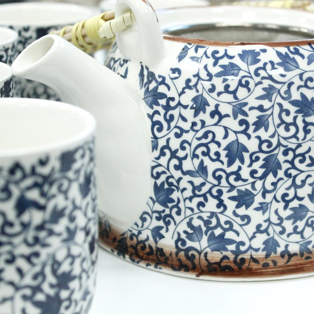 Ancient Wisdom Herbal Teapot Set - Blue Pattern