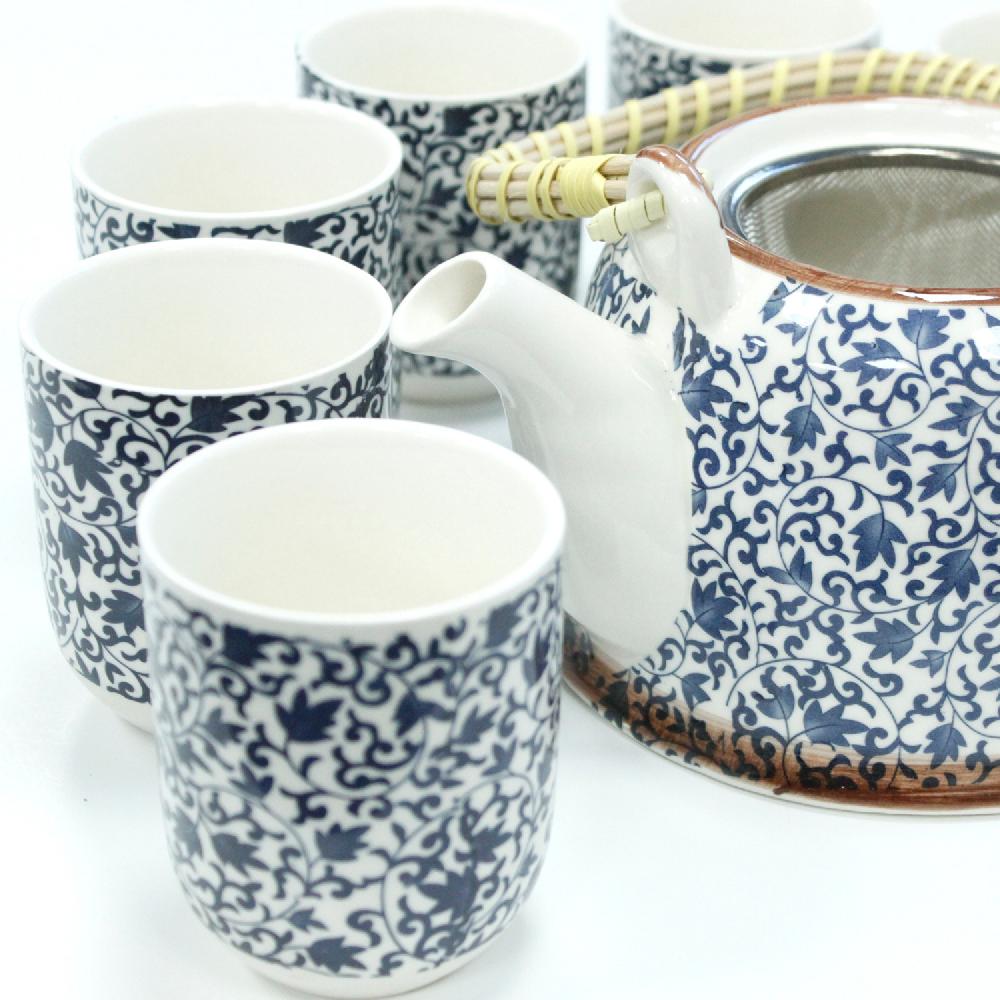 Ancient Wisdom Herbal Teapot Set - Blue Pattern