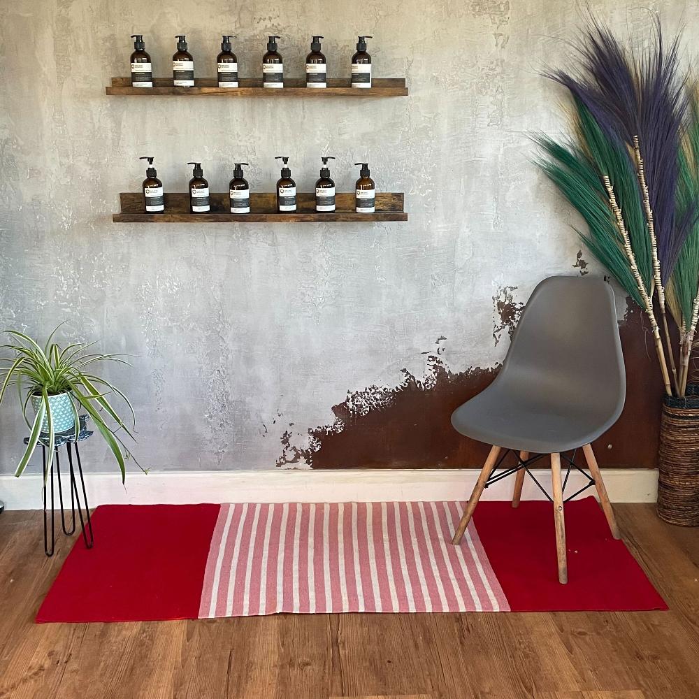 Ancient Wisdom Indian Cotton Rug - 70x170cm - Red/Pink