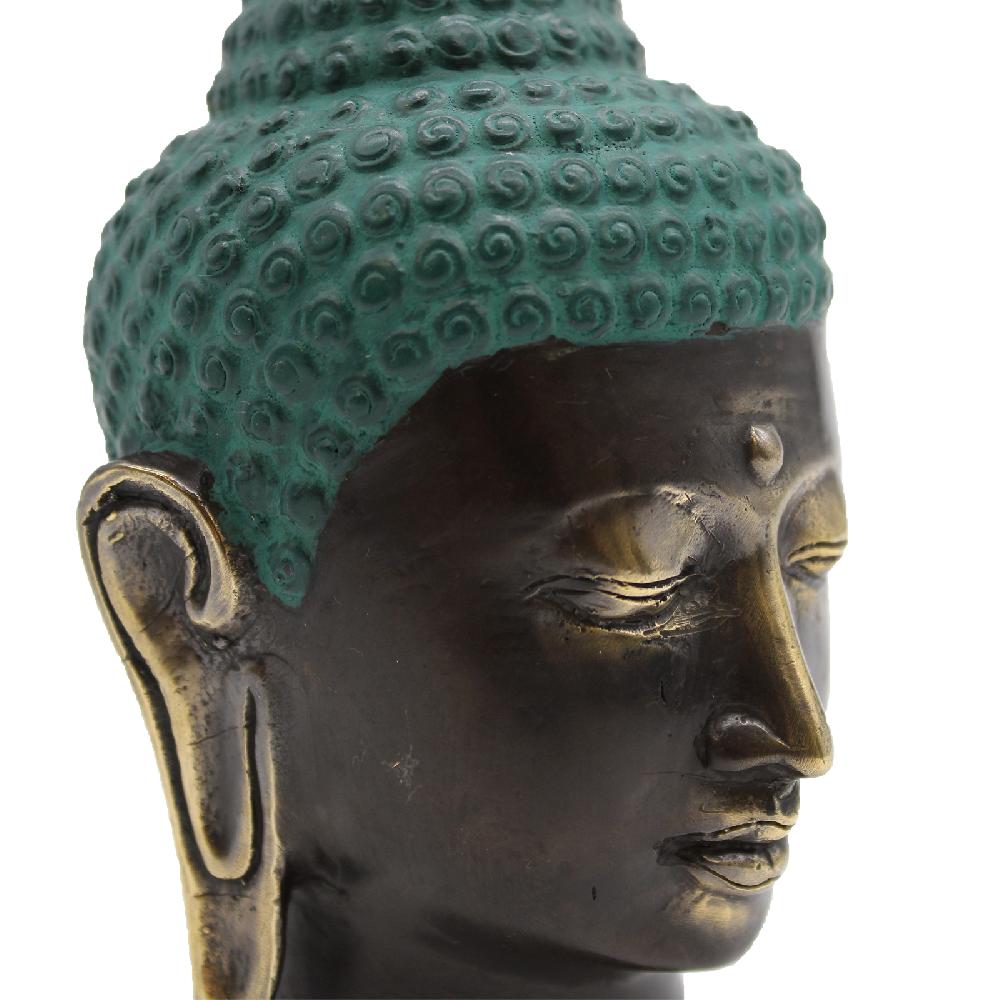 Ancient Wisdom Large Antique Brass Buddha Head