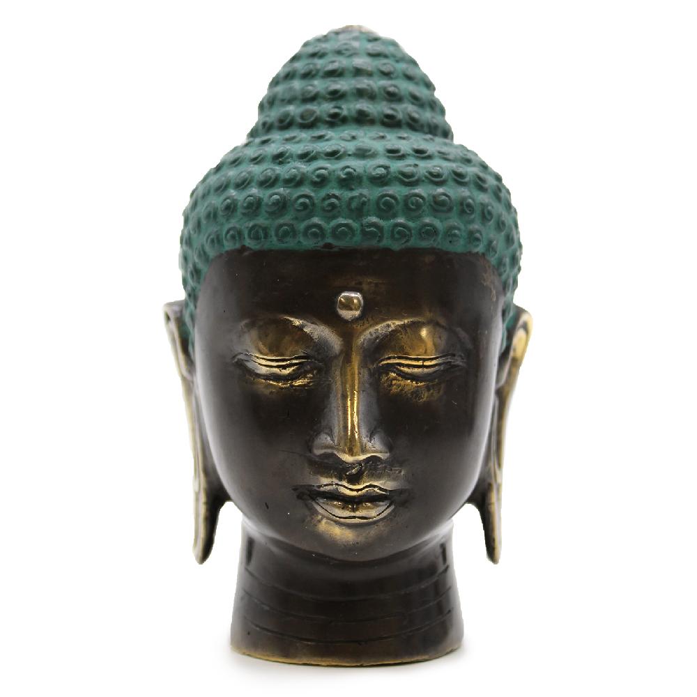 ancient wisdom Large Antique Brass Buddha Head