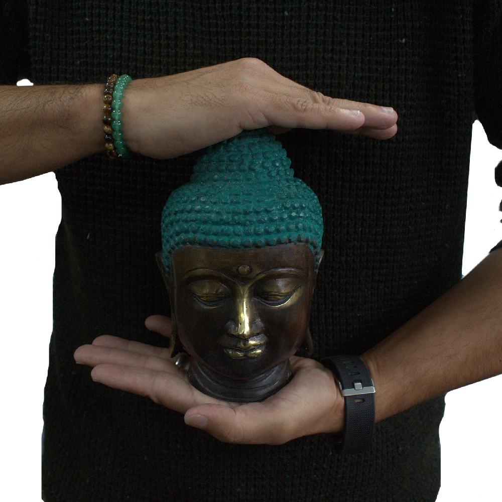 Ancient Wisdom Large Classic Brass Buddha Head