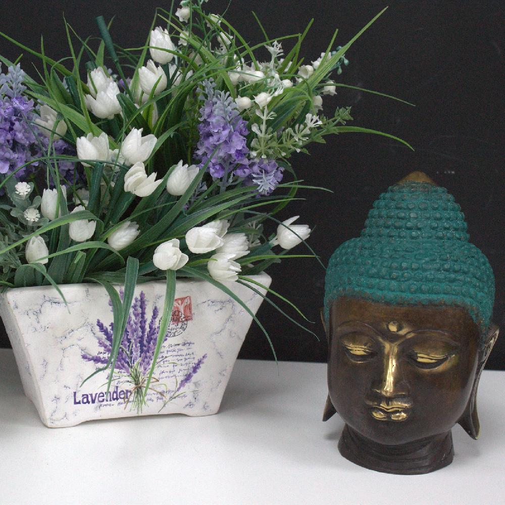 Ancient Wisdom Large Classic Brass Buddha Head