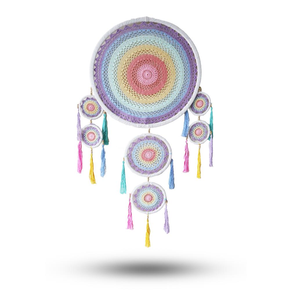 Ancient Wisdom Large Dreamcatcher - Pastel Rainbow