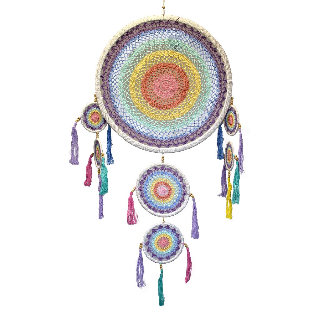 ancient wisdom Large Dreamcatcher - Pastel Rainbow