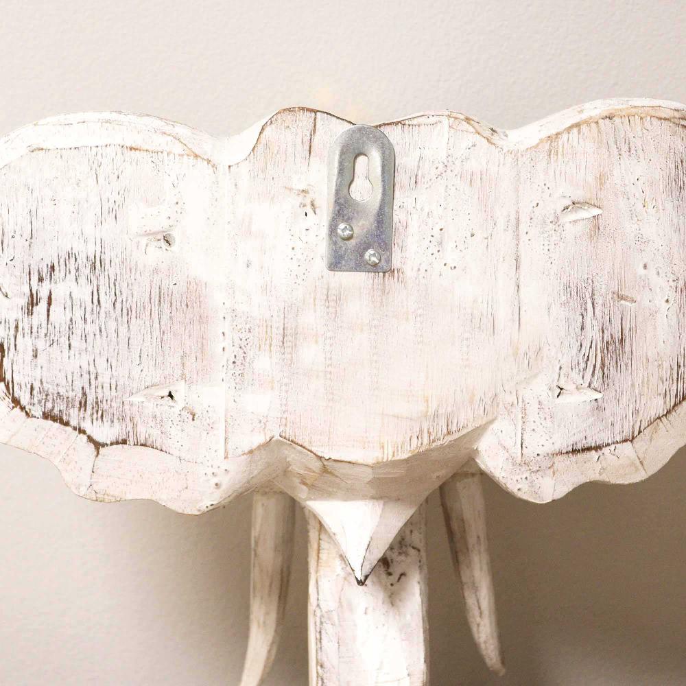 Ancient Wisdom Large Elephant Head - Gold & Whitewash