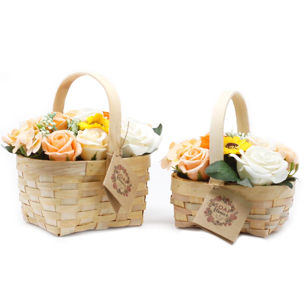 Ancient Wisdom Large Pink Bouquet In Wicker Basket