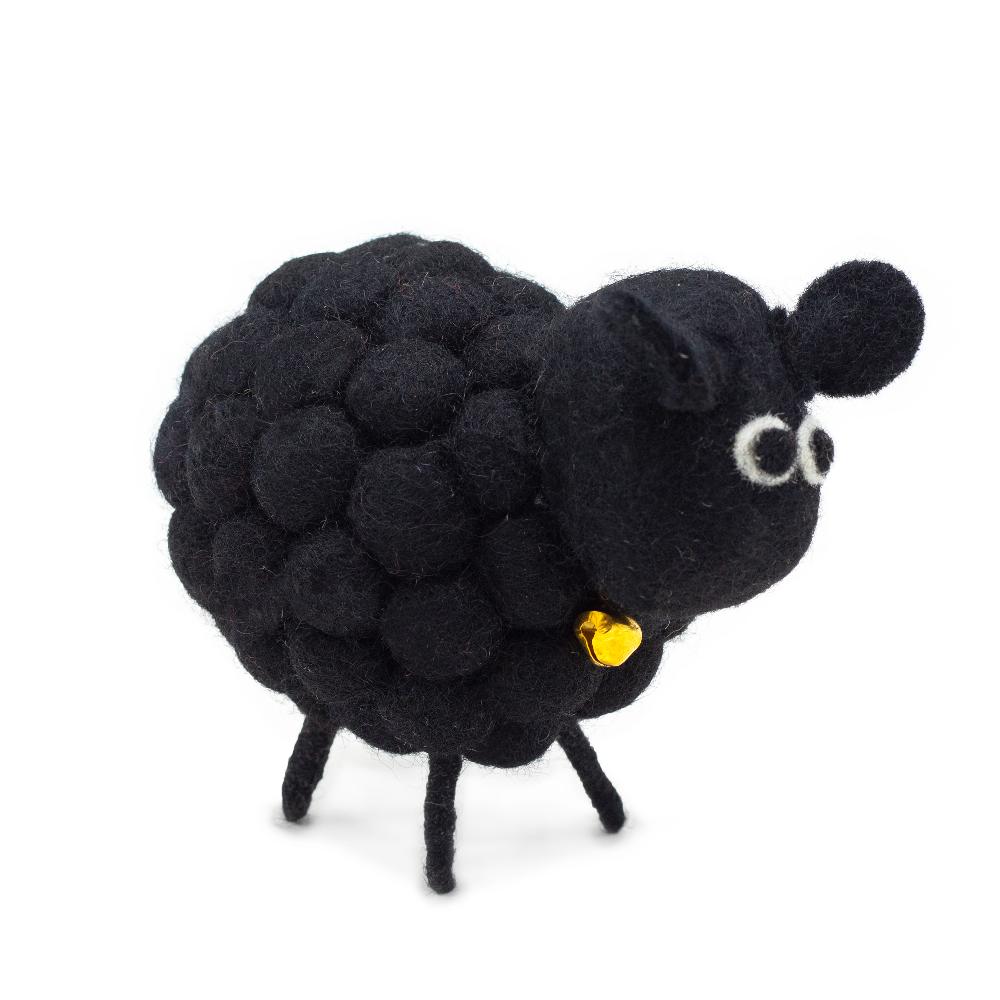 ancient wisdom Little Felt Sheep - Black