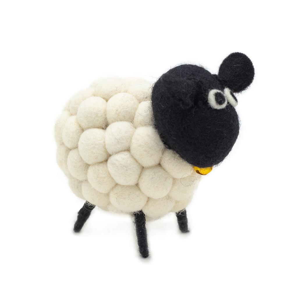 ancient wisdom Little Felt Sheep - White