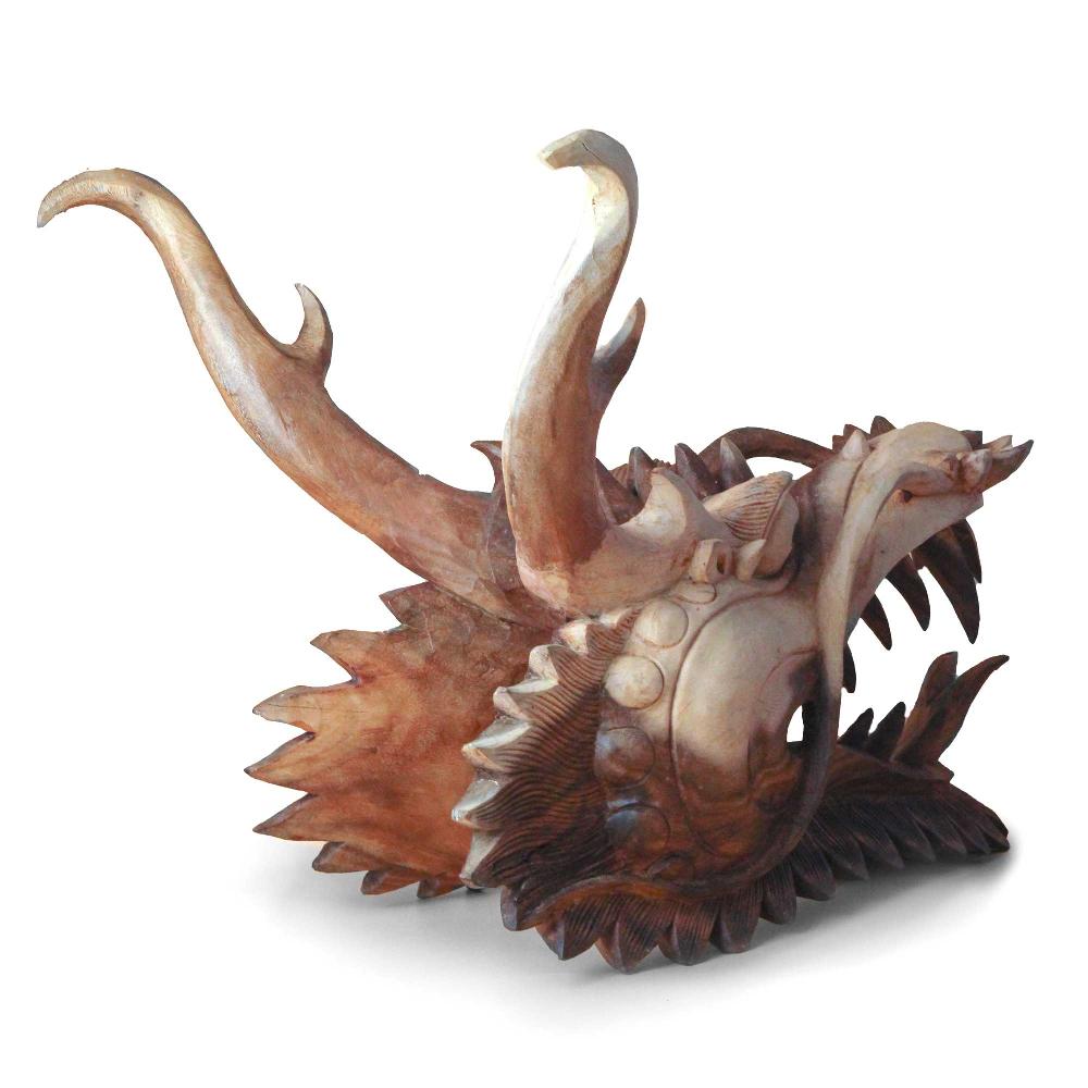 Ancient Wisdom Live Size Dragon Head Carving - 30cm