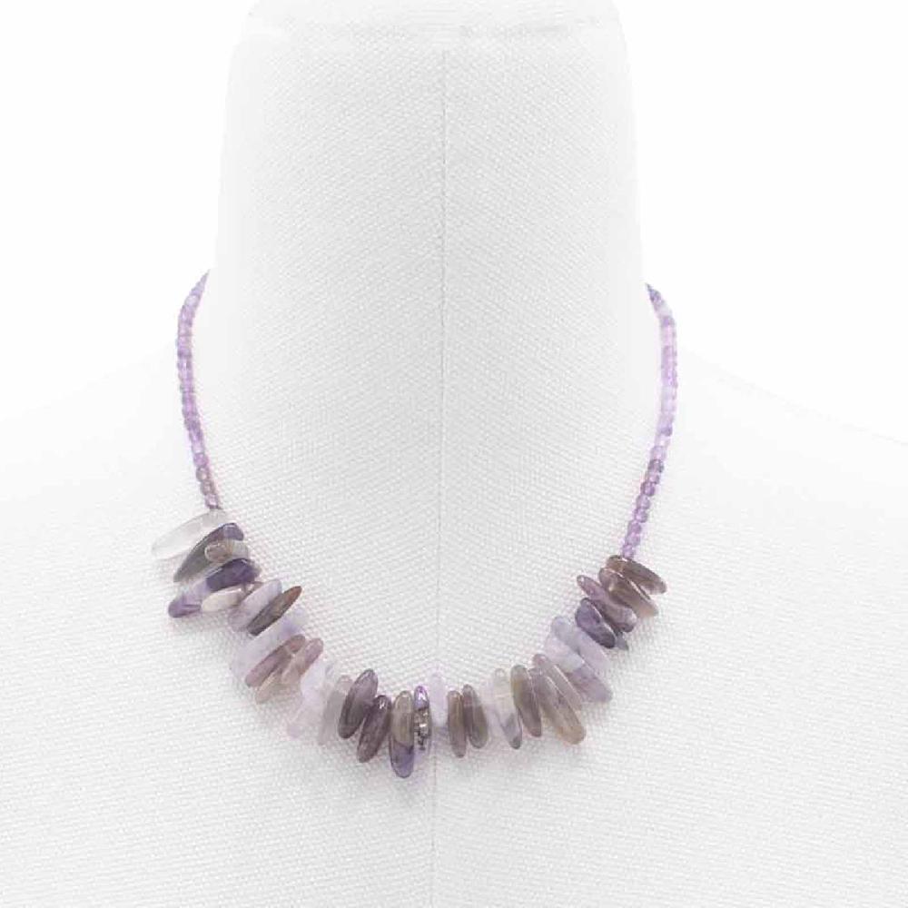 ancient wisdom Longstone Gem Necklace - Amethyst