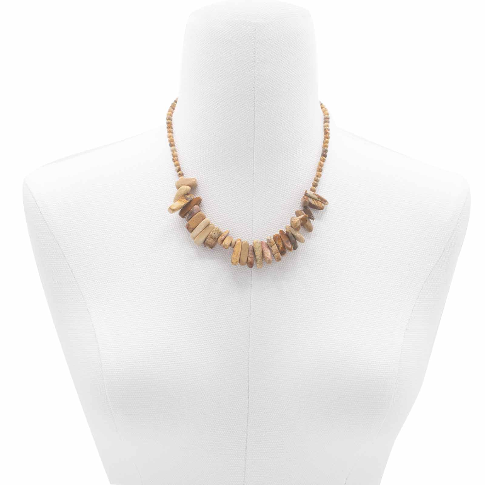 Ancient Wisdom Longstone Gem Necklace - Map Stone