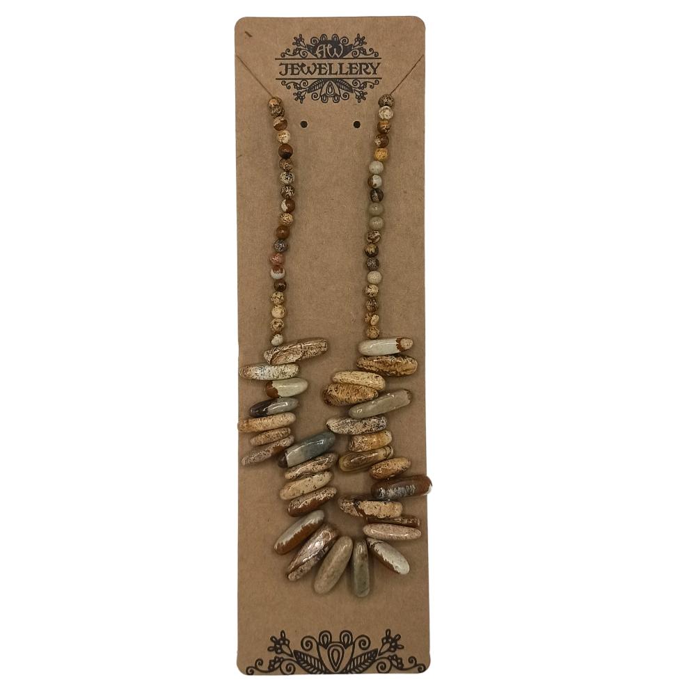 Ancient Wisdom Longstone Gem Necklace - Map Stone