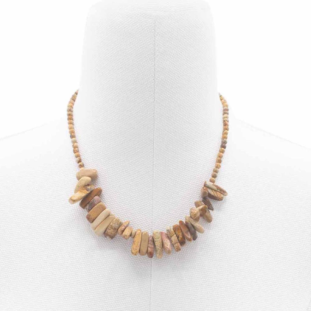 ancient wisdom Longstone Gem Necklace - Map Stone