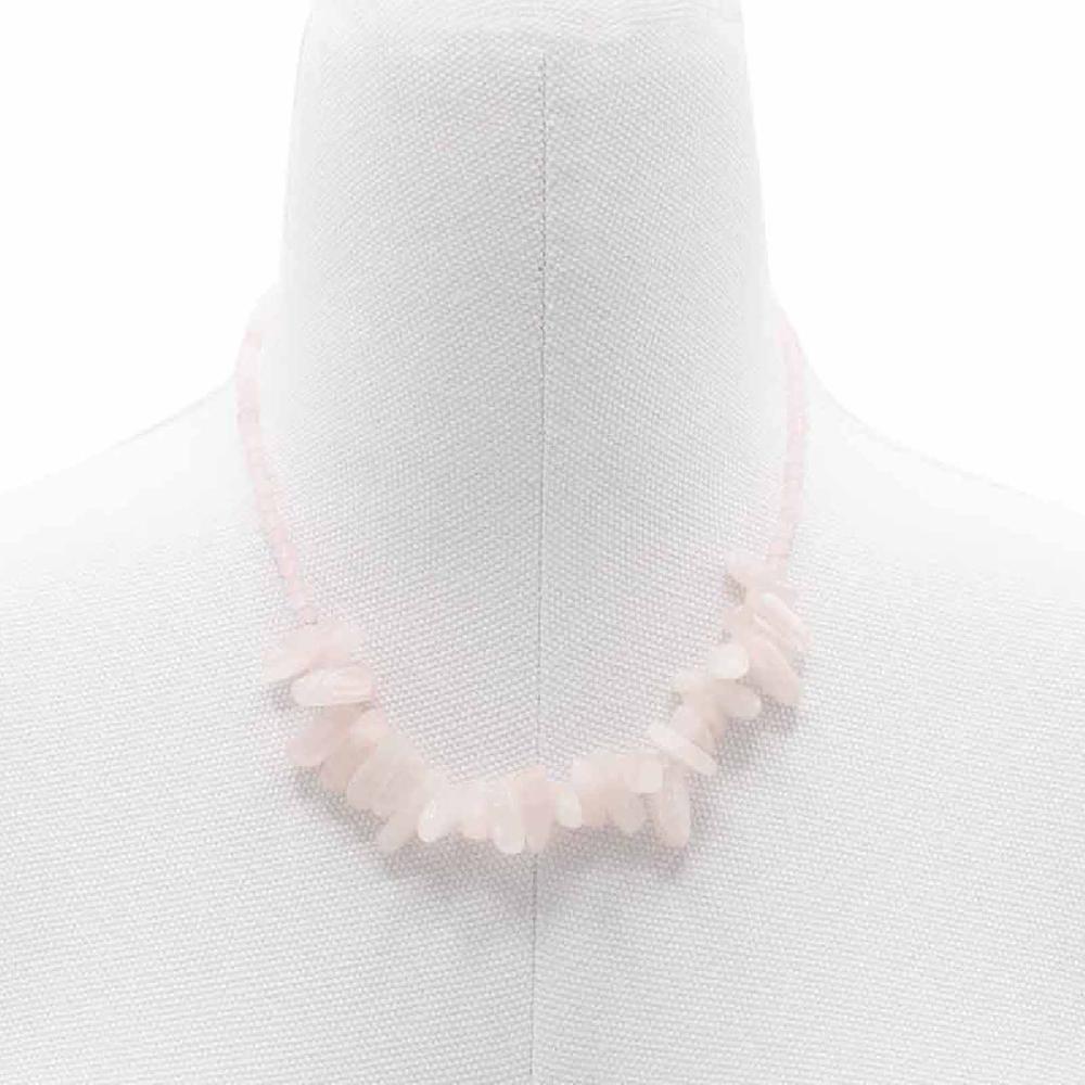 ancient wisdom Longstone Gem Necklace - Rose Quartz