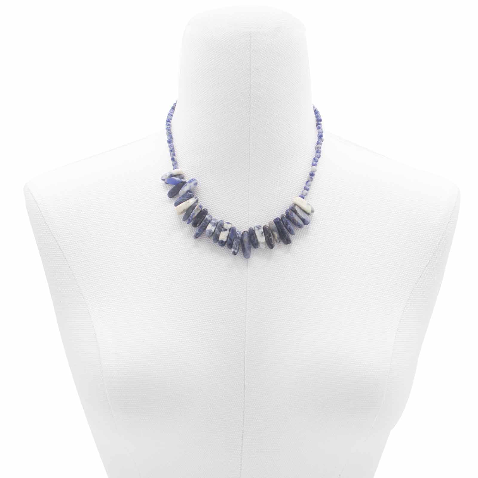 Ancient Wisdom Longstone Gem Necklace - Sodalite