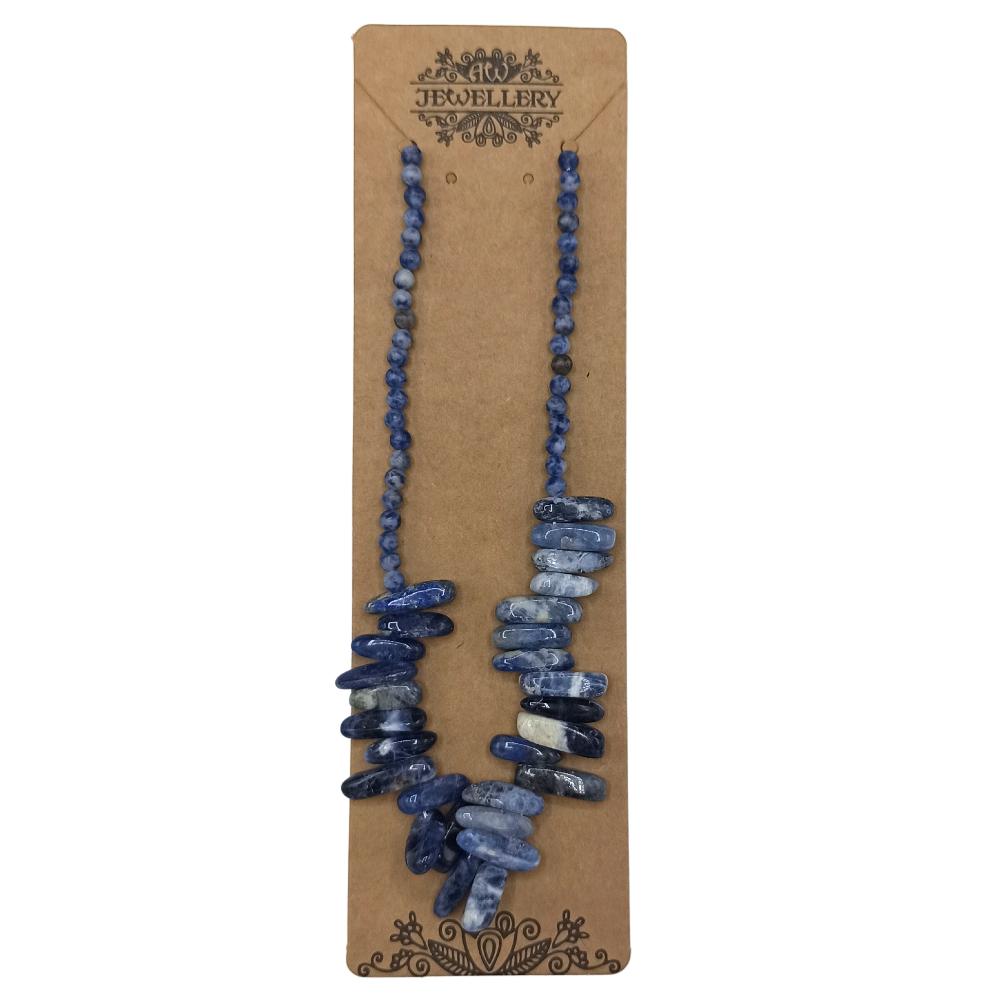 Ancient Wisdom Longstone Gem Necklace - Sodalite