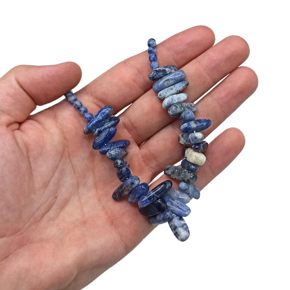 Ancient Wisdom Longstone Gem Necklace - Sodalite