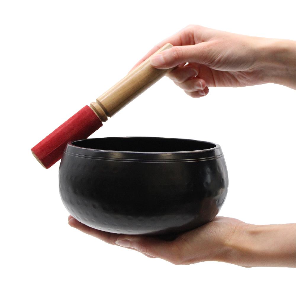 Ancient Wisdom Lrg Black Beaten Bowl - 18cm