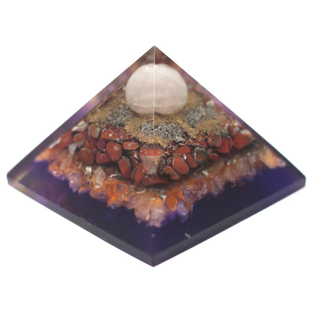 Ancient Wisdom Lrg Organite Pyramid 80mm - Peacock