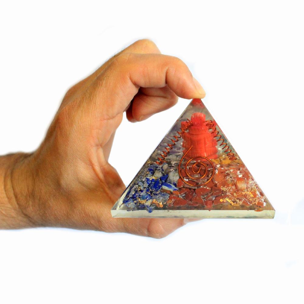 Ancient Wisdom Lrg Orgonite Pyramid 70mm - Ganesh