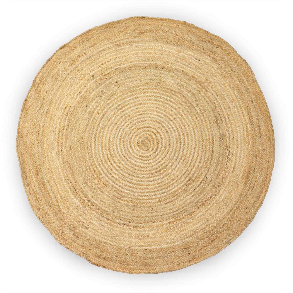 ancient wisdom Lrg Round Soft Jute Rug 150cm