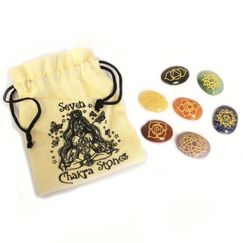 Ancient Wisdom Lrg Stones Chakra Set ( Oval Shape )