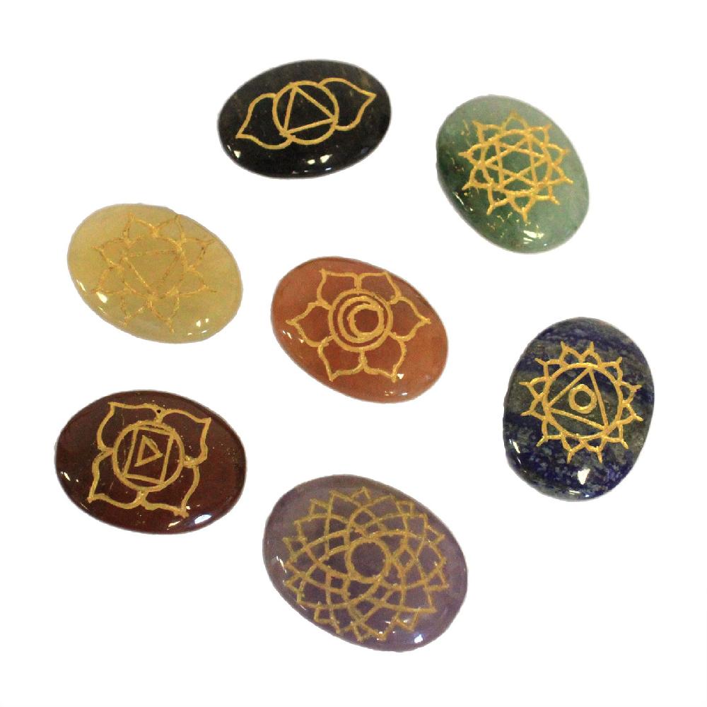 ancient wisdom Lrg Stones Chakra Set ( oval shape )