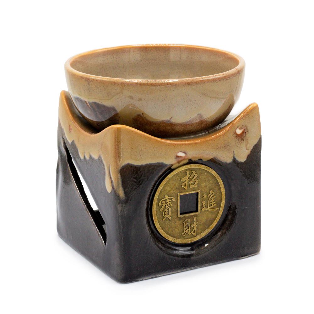 ancient wisdom Lucky Coin Large Oil Burner - Brown