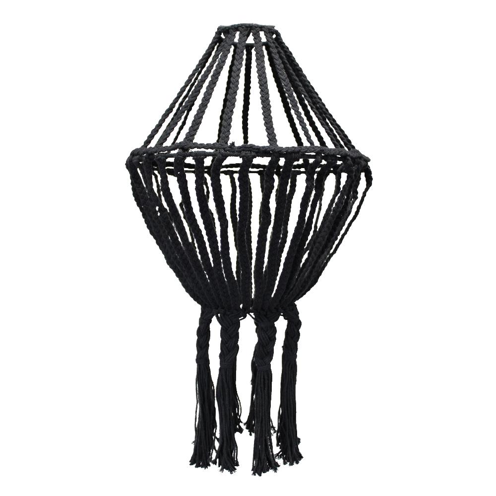 ancient wisdom Macrame Large Drop Chandelier - Black