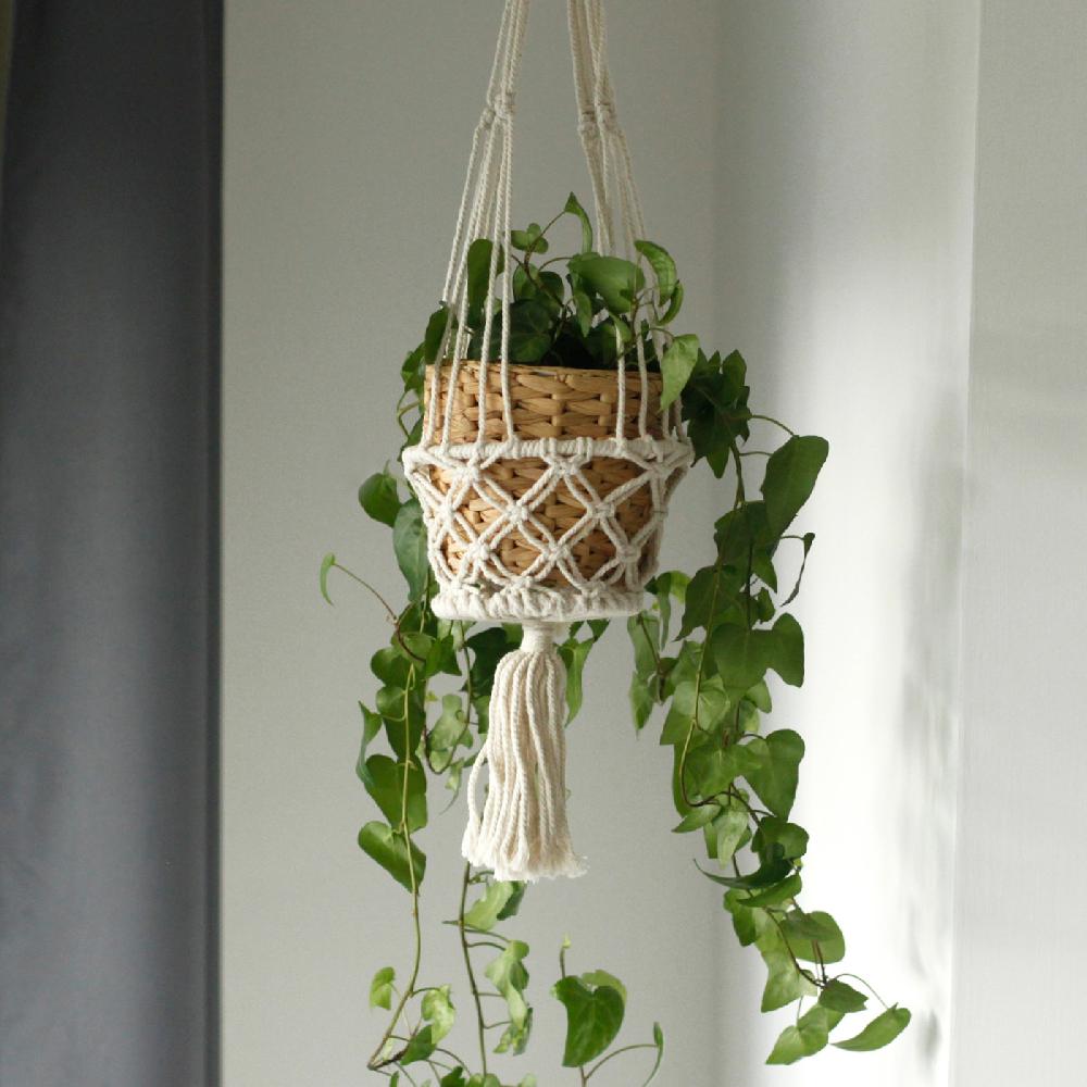 Ancient Wisdom Macrame Pot Holder - Double Holder