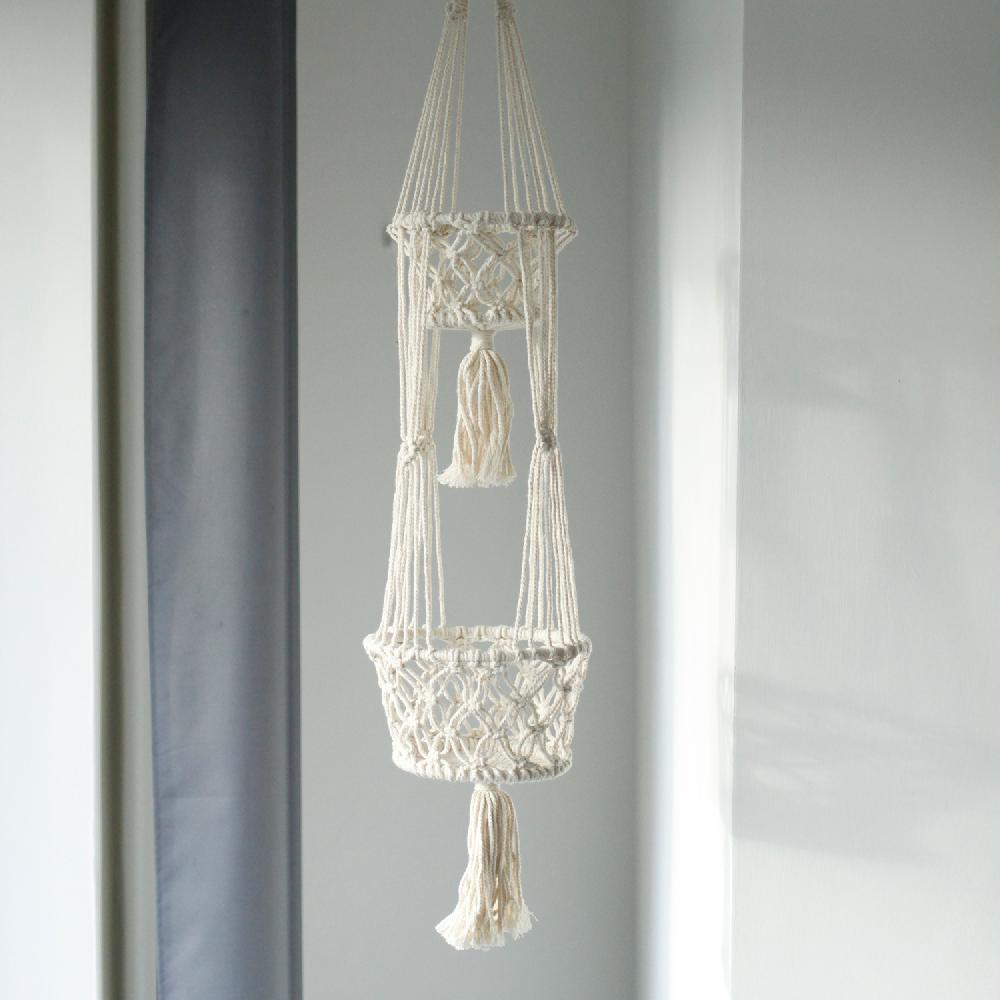 Ancient Wisdom Macrame Pot Holder - Double Holder