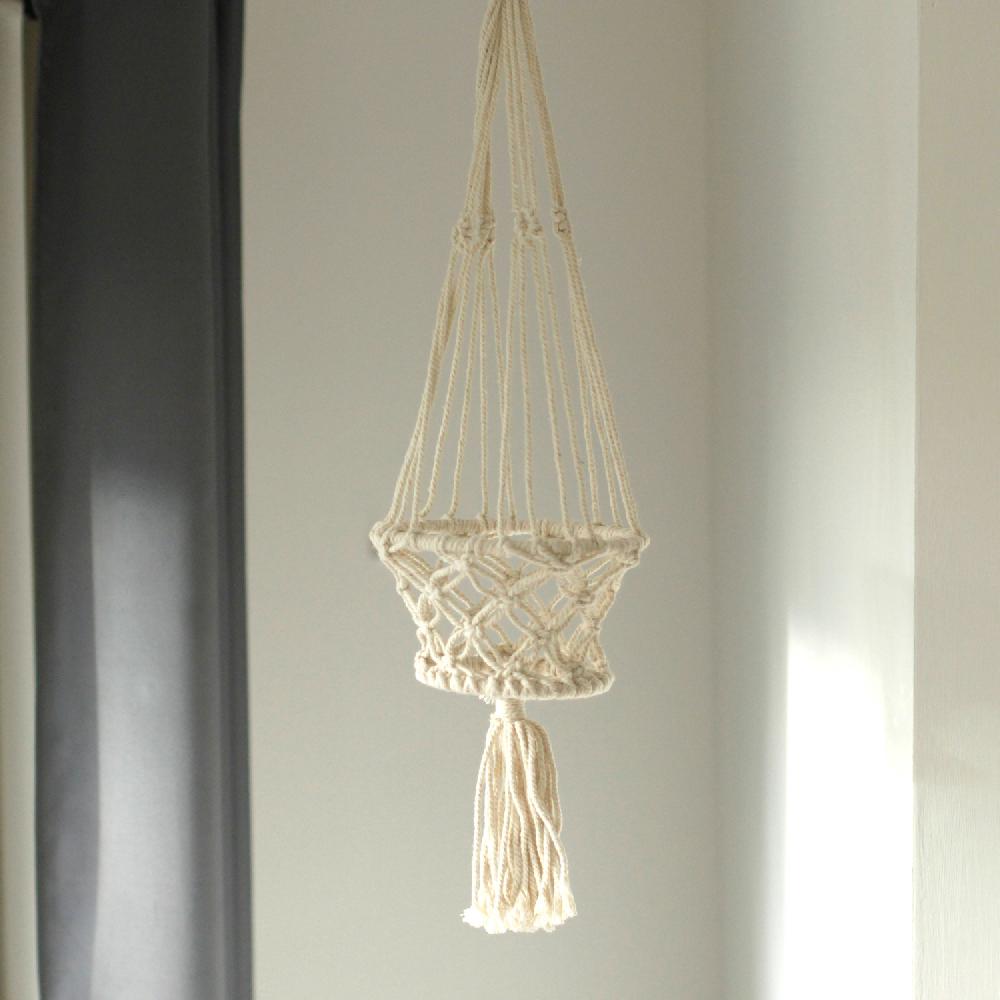 Ancient Wisdom Macrame Pot Holder - Single Small Pot