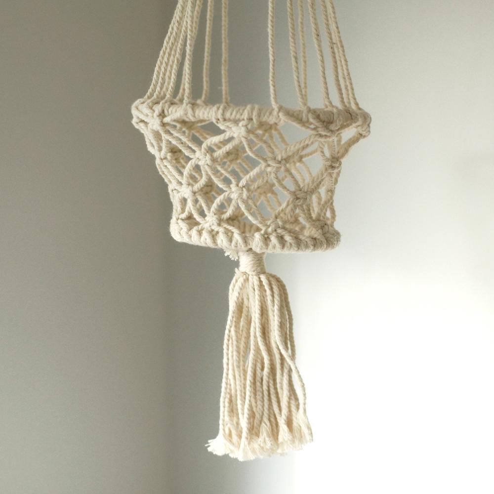 Ancient Wisdom Macrame Pot Holder - Single Small Pot
