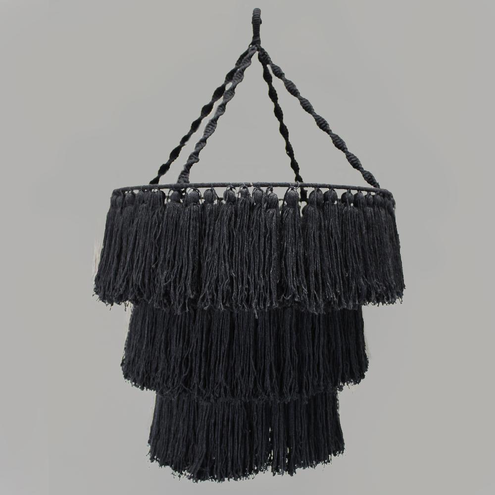 Ancient Wisdom Macrame Soft Chandelier - Black