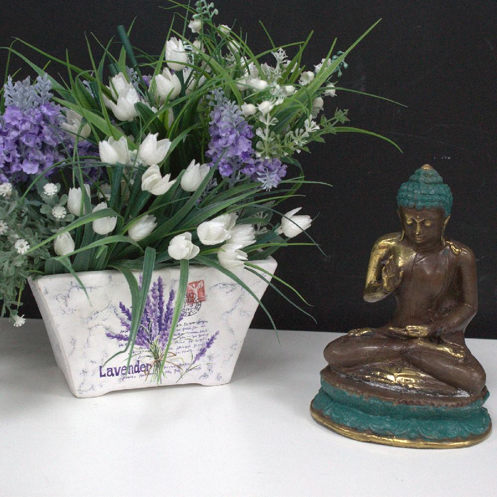 Ancient Wisdom Med Hand Up Sitting Buddha