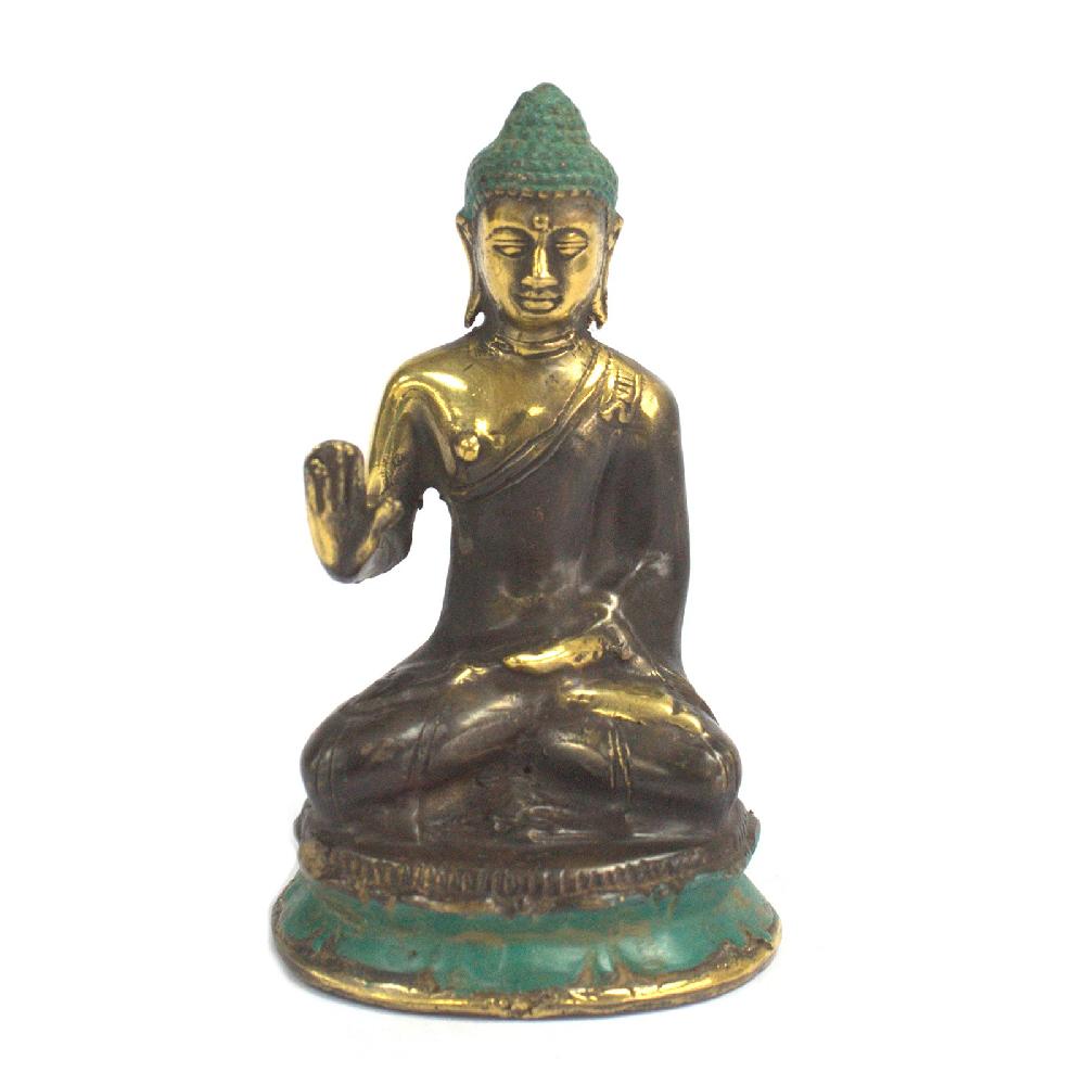 ancient wisdom Med Hand Up Sitting Buddha