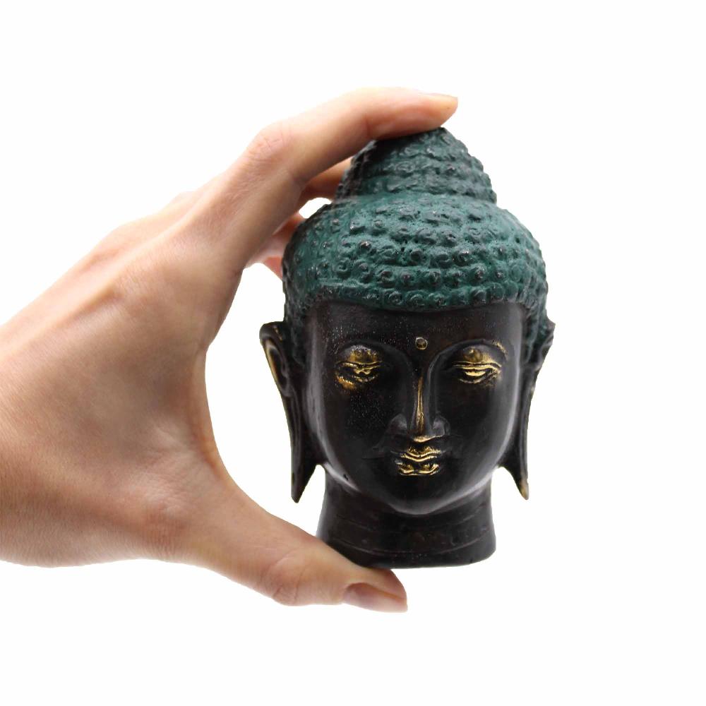 Ancient Wisdom Medium Antique Brass Buddha Head