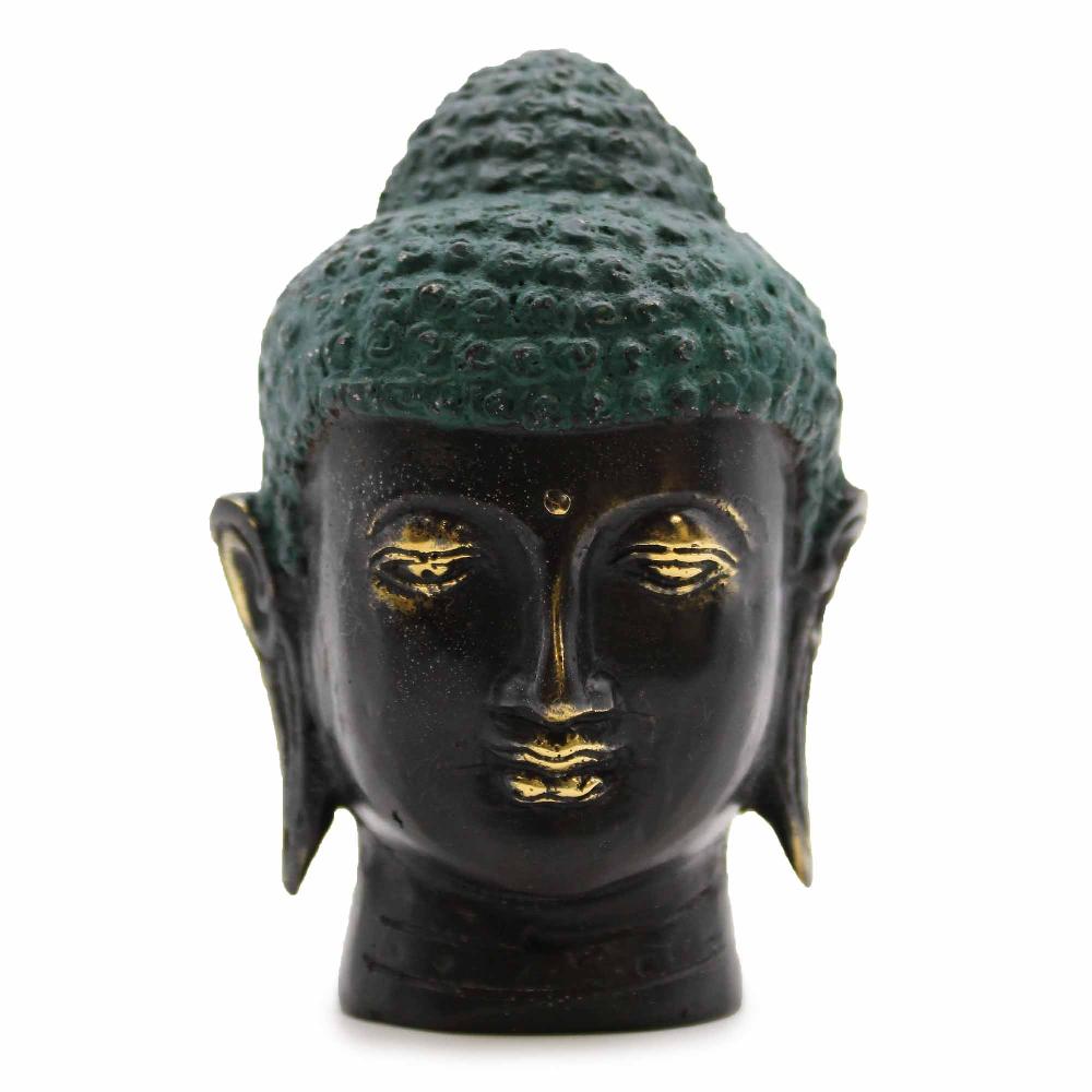 ancient wisdom Medium Antique Brass Buddha Head