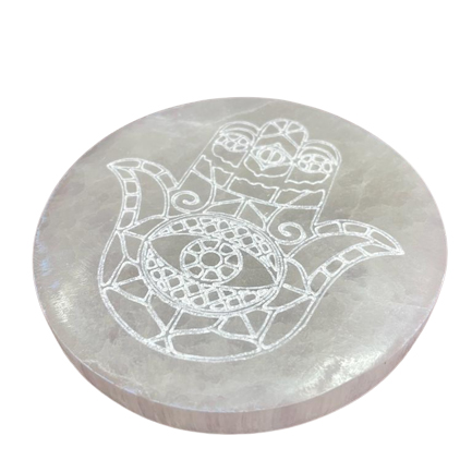 Ancient Wisdom Medium Charging Plate 10cm - Hamsa